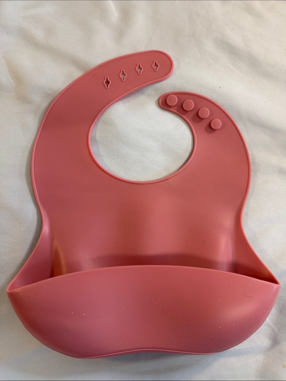 Silicone Baby Bib with Catcher - Dusty Rose